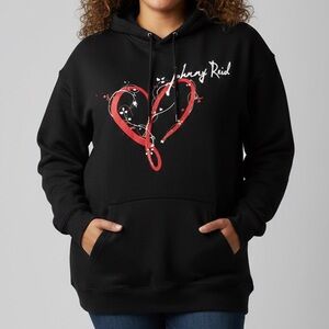 Johnny Reid Black Unisex Hoodie Heart Signature 2X